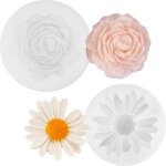 2 pcs moule silicone 3d diy, pivoine fleur, marguerite, silicone bougie verser, pour bougie diy