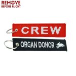 2 pcs1 - enlever avant l'tiquette de bagage de l'quipe de vol, etiquette de scurit, cls brod pour ...