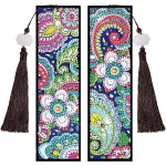 2 pièces 5d kit de marque - pages broderie diamant avec gland en cuir mandala fleur diy, signets en perles ... 2 pièces 5d kit de marque - pages broderie diamant avec gland en cuir mandala fleur diy, signets en perles ...
