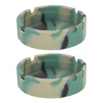 2 pi�ces cendrier en silicone lumineux de camouflage anti - br�lure cendrier circulaire accessoires pour ...