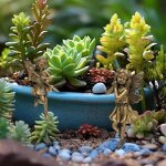 2 pices fairy sisters statue flower pot accessoires pour le dcor de bureau