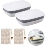 2 pices en plastique savon plat bote a savon pour salle de bain voyage randonne camping avec 2 pices ...