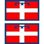 2 x autocollant sticker voiture pc vinyl macbook drapeau italie italien piemont
