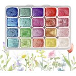 20 couleurs aquarellemeta - llic, aquarellemtallique scintillante, aquarellemtallique dans une bote ...