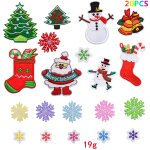 20 patchs thermocollants broderie avec un thme de nol avec la forme de chaussettes de nol, bonhomme ...