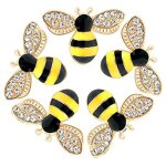 20 pcs enamel bee charms pendentifs strass strass email artisanat embellissements artisanat pour diy ...