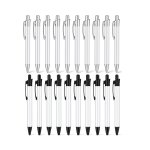 20 pcs stylos de sublimation blanc de transfert de chaleur stylo stylo a bille de sublimation avec shrink ...