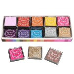 20 tampons d'encre de couleur tampons en caoutchouc peinture au doigt artisanat fabrication de cartes ...