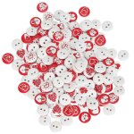 200 pcs 15mm amour imprim boutons dcoratifs mixtes en bois 2 - trou pour le scrapbooking bricolage