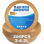 200 pices 16cm papier cuisson air fryer, rond paper sulfuris pour friteuse a air 1, 8 - 3, 8 l, parchemin ...