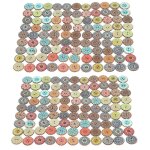 200pcs boutons en bois 20mm / 0. 8in fleur bouton vintage gear bouton pour scrapbook sac tissu dcoration ...