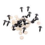 20pcs 6 - 20mm noir plastique yeux de scurit pour ours en peluche / poupes / jouet animal / feutrage ...
