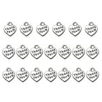 20pcs merci lettrage charme alliage coeur forme reconnaissant mots pendentifs breloques diy fabrication ...