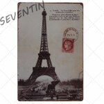 20x30cm - affiche en mtal tour eiffel, plaque mtallique vintage new york, en etain, autocollants muraux ...
