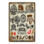 20x30cm - affiche de pizza de style italien de new york, rtro, dcoration murale de popcorn frais, panneaux ...