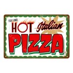 20x30cm - affiche de pizza de style italien de new york, rtro, dcoration murale de popcorn frais, panneaux ...