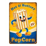 20x30cm - affiche de pizza de style italien de new york, rtro, dcoration murale de popcorn frais, panneaux ...