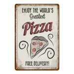 20x30cm - affiche de pizza de style italien de new york, rtro, dcoration murale de popcorn frais, panneaux ...