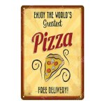 20x30cm - affiche de pizza de style italien de new york, rtro, dcoration murale de popcorn frais, panneaux ...