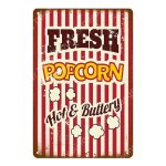 20x30cm - affiche de pizza de style italien de new york, rtro, dcoration murale de popcorn frais, panneaux ...