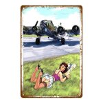 20x30cm - affiche de voiture d'avion avec pin up pour femmes, signes en métal, peinture artistique vintage, ... 20x30cm - affiche de voiture d'avion avec pin up pour femmes, signes en métal, peinture artistique vintage, ...