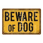 20x30cm - plaque de garde en mtal vintage, attention aux chiens, signe en etain, rtro, shabby, dcoration ...