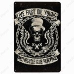 20x30cm - plaque métallique rétro de moto, vintage new york motor club, plaque en etain, décor de garage, ... 20x30cm - plaque métallique rétro de moto, vintage new york motor club, plaque en etain, décor de garage, ...