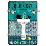 20x30cm - sq dglz vintage aim chat baignoire en mtal plaque signaltique signe d'tain plaque de barre ...