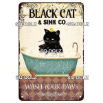 20x30cm - sq dglz vintage aim chat baignoire en mtal plaque signaltique signe d'tain plaque de barre ...