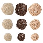 21 pcs / lot mixte 3 couleurs rotin boules vase remplisseurs pour mariage, assortiment de trois tailles ...