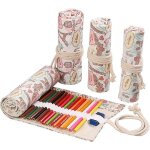 24 / 36 / 72 slots pencil wrap pencil rolls rolls, artiste crayons de couleur roll up bag pinceaux courts ...