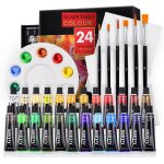 24 colors glass paint with 6 brushes and 1 palette, waterproof acrylic enamel painting kit, glass color ... 24 colors glass paint with 6 brushes and 1 palette, waterproof acrylic enamel painting kit, glass color ...