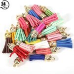 24 pcs exquis polyester pompon garniture g�n�ral bijoux pendentif accessoire (couleur m�lang�e)
