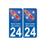24 saint - julien - de - lampon blason autocollant plaque stickers ville - couleur : arrondis - angles ...