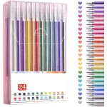 24 stylo gel paillet pour livres, croquis et travaux manuels - set de stylo gel avec 12 stylos paillette ...