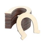 24pcs disques en bois tranches en fer a cheval forme en bois non fini d�coupes en bois artisanat d�coration ...