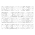 24pcs mandala pochoir 24 styles creux diy mod�le de peinture pour meubles pierre bois