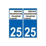 25 doubs autocollant plaque immatriculation sticker auto d�partement sticker bourgogne - franche - comt� ...