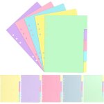25 feuilles intercalaires classeur a5, intercalaire classeur 6 trous, 5 couleurs sparateur registre, ...