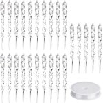 25 pi�ces en acrylique cristal, des gla�ons, d�corations d'arbre de no�l d'int�rieur d�corations d'arbre ...