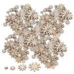 250pcs fleur en bois embellissements bricolage non poreux ornements d�coupes artisanat d�corations
