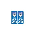 26 ch�teauneuf - du - rh�ne blason autocollant plaque stickers ville - couleur : droits - angles : droits ...