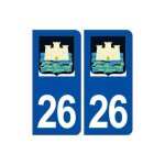 26 ch�teauneuf sur is�re logo autocollant plaque stickers ville - couleur : arrondis - angles : arrondis ...