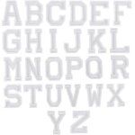26 pcs lettres blanches patchs thermocollants ou applique sew - on patches, alphabet a a z broderie iron ...