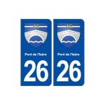 26 pont de l'isre blason autocollant plaque stickers ville - couleur : arrondis - angles : arrondis