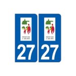 27 pont de l'arche logo autocollant plaque stickers ville - couleur : arrondis - angles : arrondis