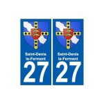 27 saint - denis - le - ferment blason autocollant plaque stickers ville - couleur : droits - angles ...