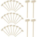 28 pcs mini marteaux en bois, maillets en bois pour les enfants, marteau en bois pour la fabrication ...