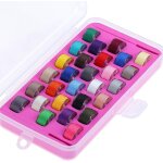 28pcs couleurs assorties 60s / 2 (90wt) pré - remplie fil de canette plastique taille a sa156 pour machine ... 28pcs couleurs assorties 60s / 2 (90wt) pré - remplie fil de canette plastique taille a sa156 pour machine ...