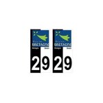 29 finist�re bicolore logo breizh bretagne autocollant plaque - couleur : droits - angles : droits